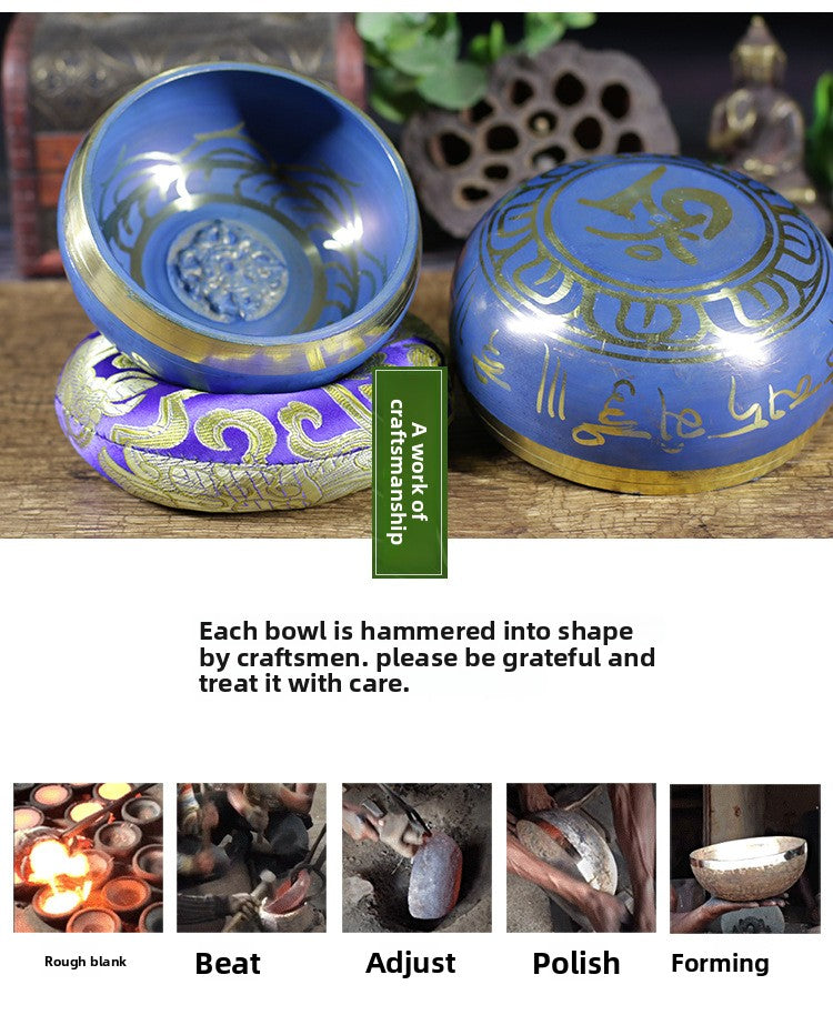 zensoullab Nepal Handmade Buddha Sound Bowl Chanting Bowl Singing Bowl Yoga Meditation Bowl Copper Chime Ritual Bowl Healing Buddha Sound Bowl