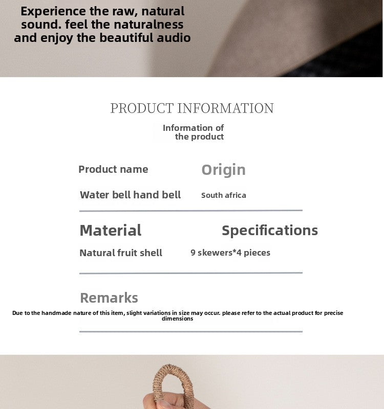 Zensoullab South African Fruit Shell Water Bell Tong Handbell Plant Fruit Shell Concert Niche Accompaniment Sound Beam Hand-Cranking Healing Wind Chimes