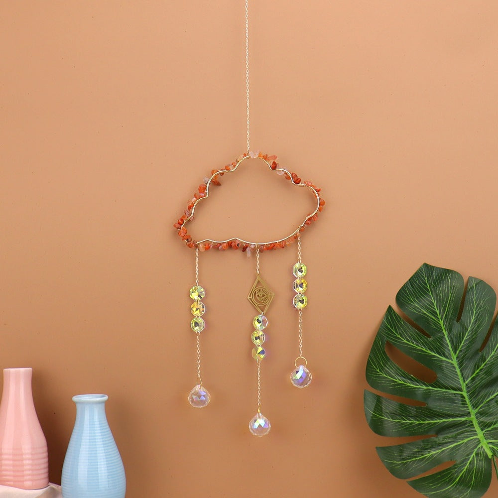 zensoullab Natural Crystal Gravel Handmade Crystal Decoration Pendant Window Outdoor Light Gathering Cloud Amethyst Sun Catcher