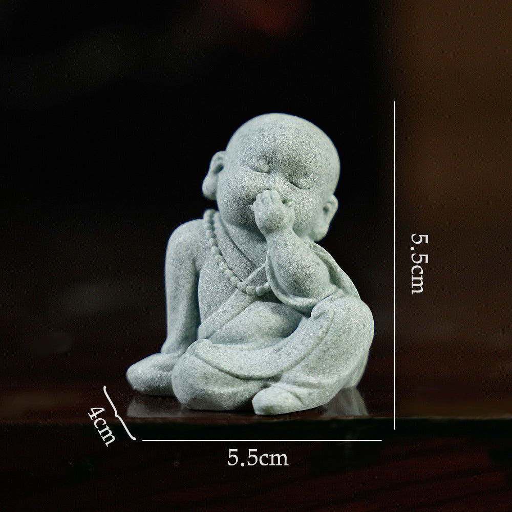 zensoullab Decorative Crafts Zen Decorations Tea Room Arrangement Landscaping Little Monk Decoration New Chinese Style Micro Landscape Arrangement Props
