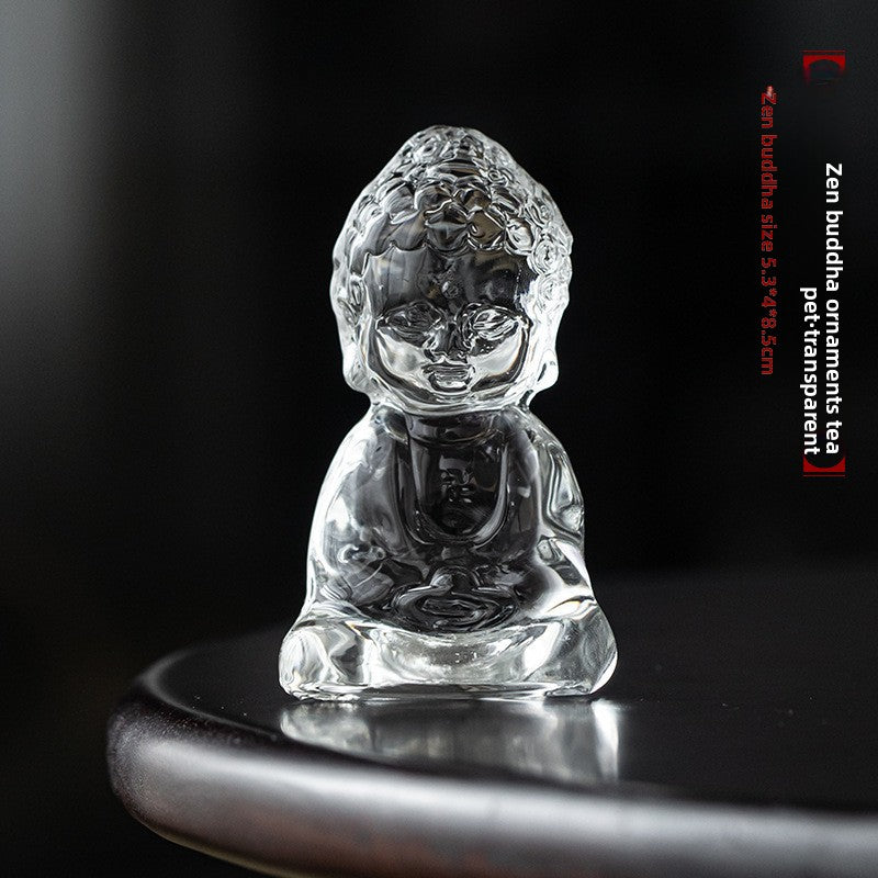 zensoullab Ancient Glazed Little Monk Tea Pet Ornament Zen Glass Buddha Figurine Kung Fu Tea Set Tea Tray Accessories