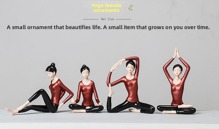 zensoullab Premium Ceramic Figure Yoga New Chinese Style Home Living Room Modern Ornament Lady Yoga Studio