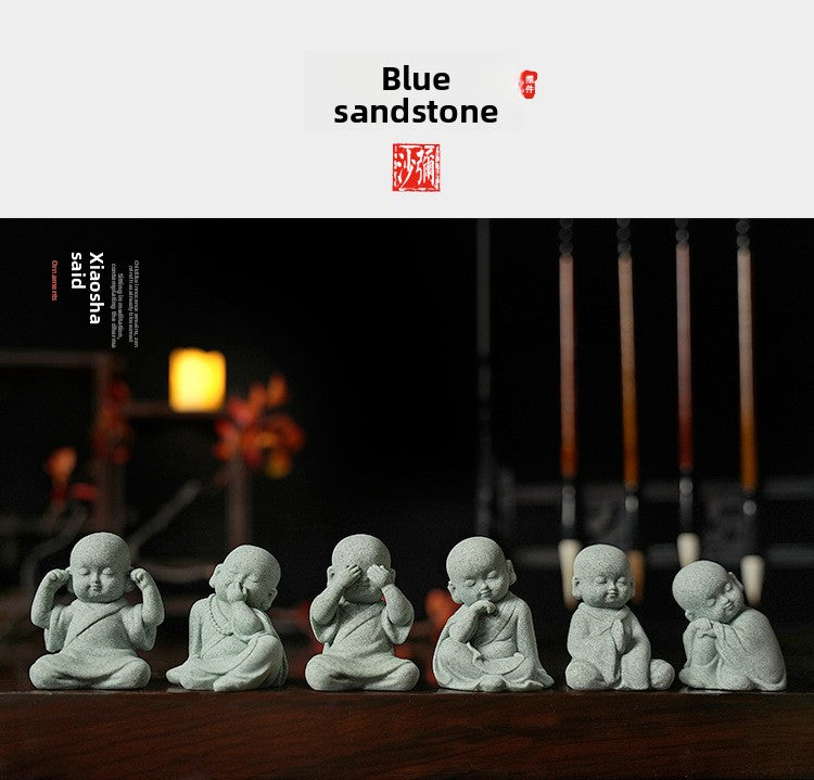 zensoullab Decorative Crafts Zen Decorations Tea Room Arrangement Landscaping Little Monk Decoration New Chinese Style Micro Landscape Arrangement Props