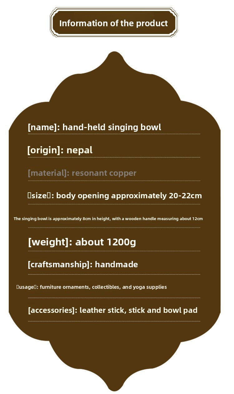 Zensoullab Nepal Hand-Held Himalaya Bowl Stick Detachable Meditation Yoga Healing Buddha Sound Bowl Xizang Himalaya Bowl Bowl