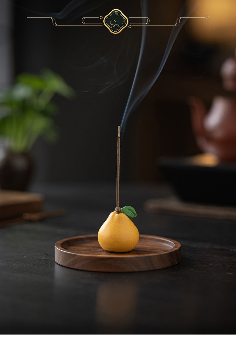 zensoullab Blessing Peace Creative Ceramic Small Pomelo Incense Socket Zen Tea Room Desktop Aromatherapy Burner Stand Incense Burner