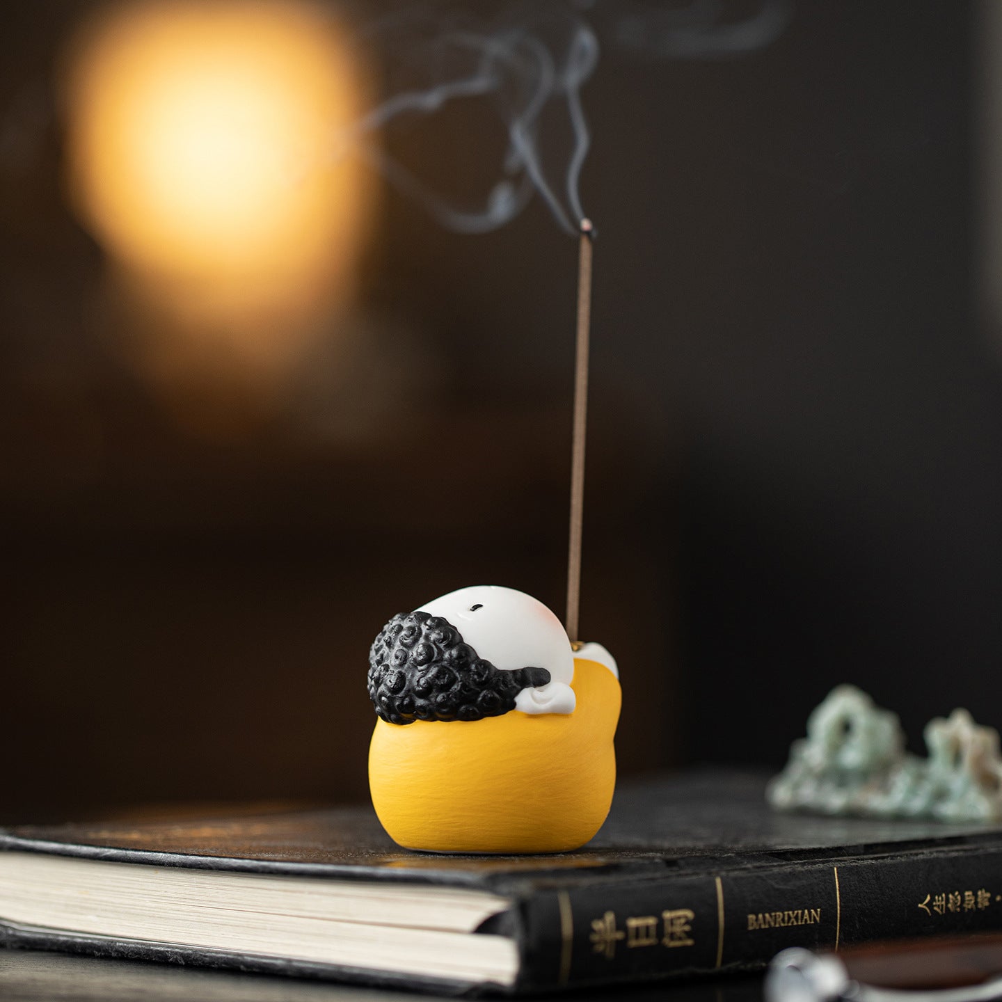 zensoullab Ceramic Cute Little Tathagata Incense Burner for Home Indoor Aromatherapy Small Ornament High-end Incense Holder Tea Table Incense Ceremony