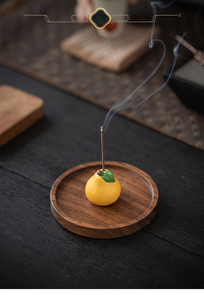 zensoullab Blessing Peace Creative Ceramic Small Pomelo Incense Socket Zen Tea Room Desktop Aromatherapy Burner Stand Incense Burner