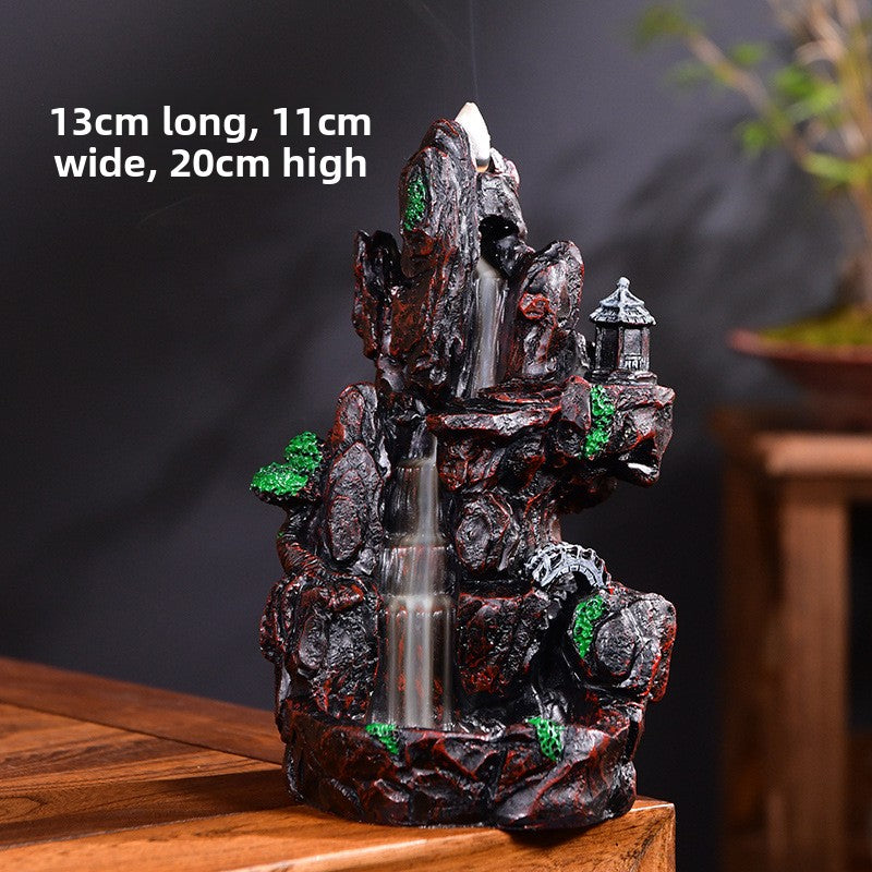 zensoullab Backflow Incense Sandalwood Indoor Aromatherapy Burner Home Living Room Resin Mountain Water Creative Small Ornament Incense Burner