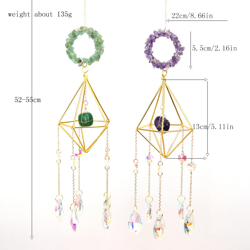 zensoullab Sun Catcher Crystal Air Frame Round Pendant Light Garden Decoration Pendant Light Crystal Hanging Ornament T18