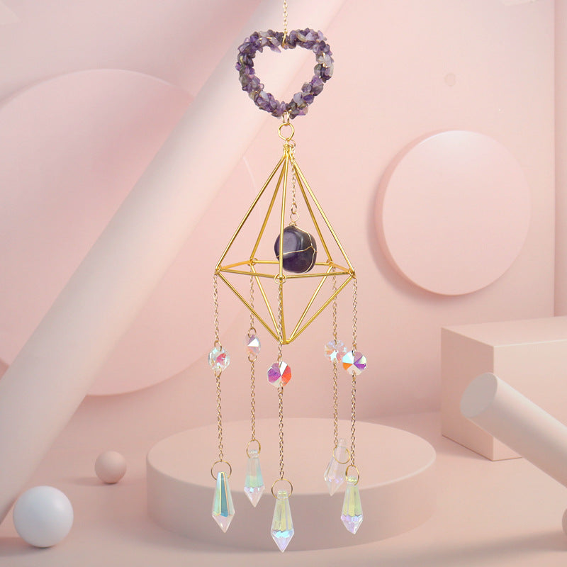 zensoullab Sun Catcher Crystal Air Frame Heart Pendant Light Garden Decoration Pendant Light Crystal Hanging Ornament