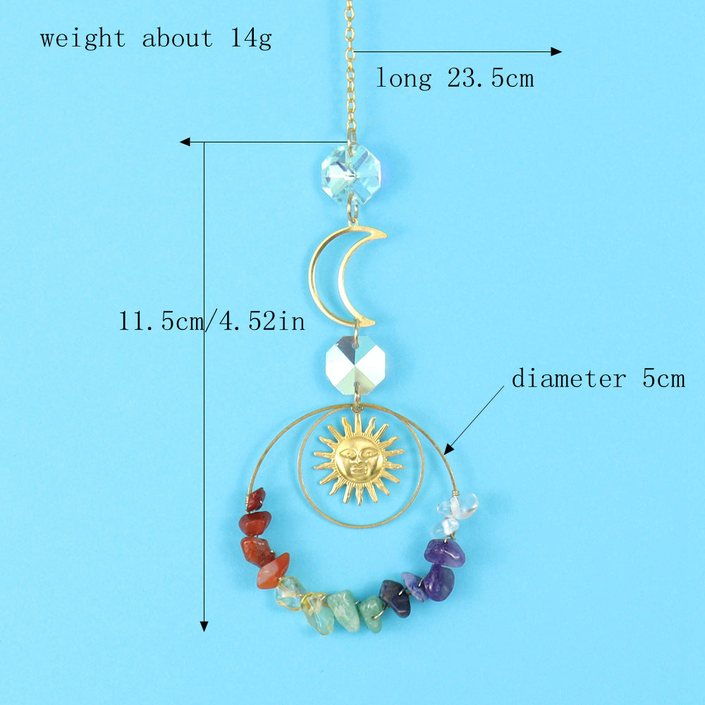 zensoullab Sun Catcher Sun Crystal Gravel Pendant Light Outdoor Hanging Window Wind Chime T37
