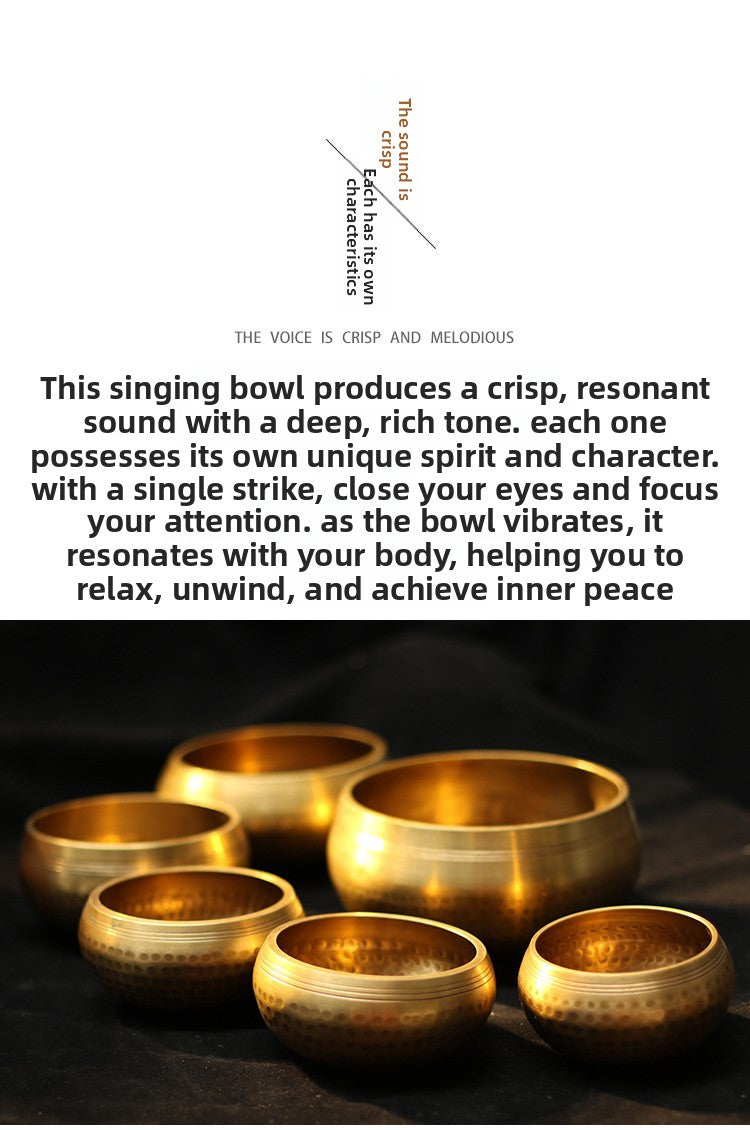 Zensoullab Nepal Hammer Pattern Himalaya Bowl Buddha Sound Bowl Yoga Meditation Bowl Xizang Buddha Sound Bowl Ear Cleaning Healing Sound Bowl 8cm