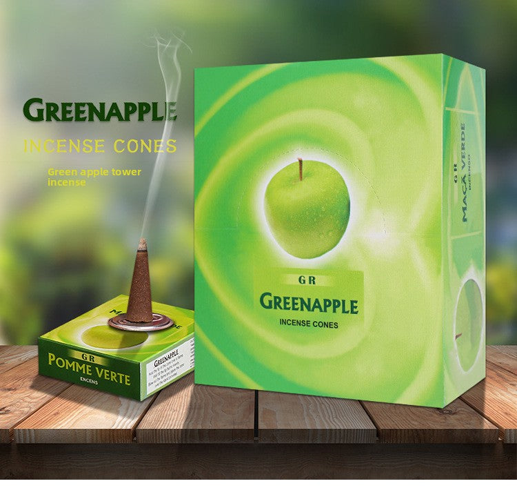 zensoullab Indian Incense Green Apple Large Box eneApple Original Imported Handmade Aromatherapy Incense Cones 413