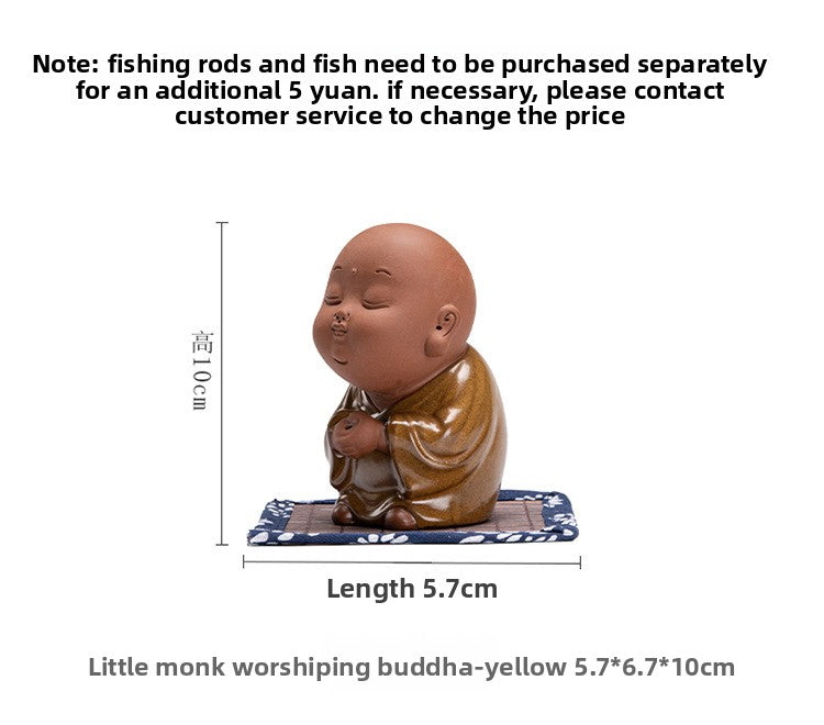 zensoullab Creative Ceramic Cute Little Monk Incense Desktop Ornament Home Incense Holder Incense Burner Incense Tray