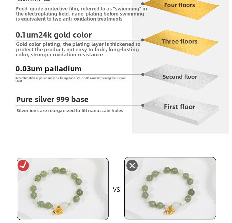 Zensoullab Natural Xinjiang Hetian Jade ICE CLEAR White Bracelet Female National Style Niche Bracelet