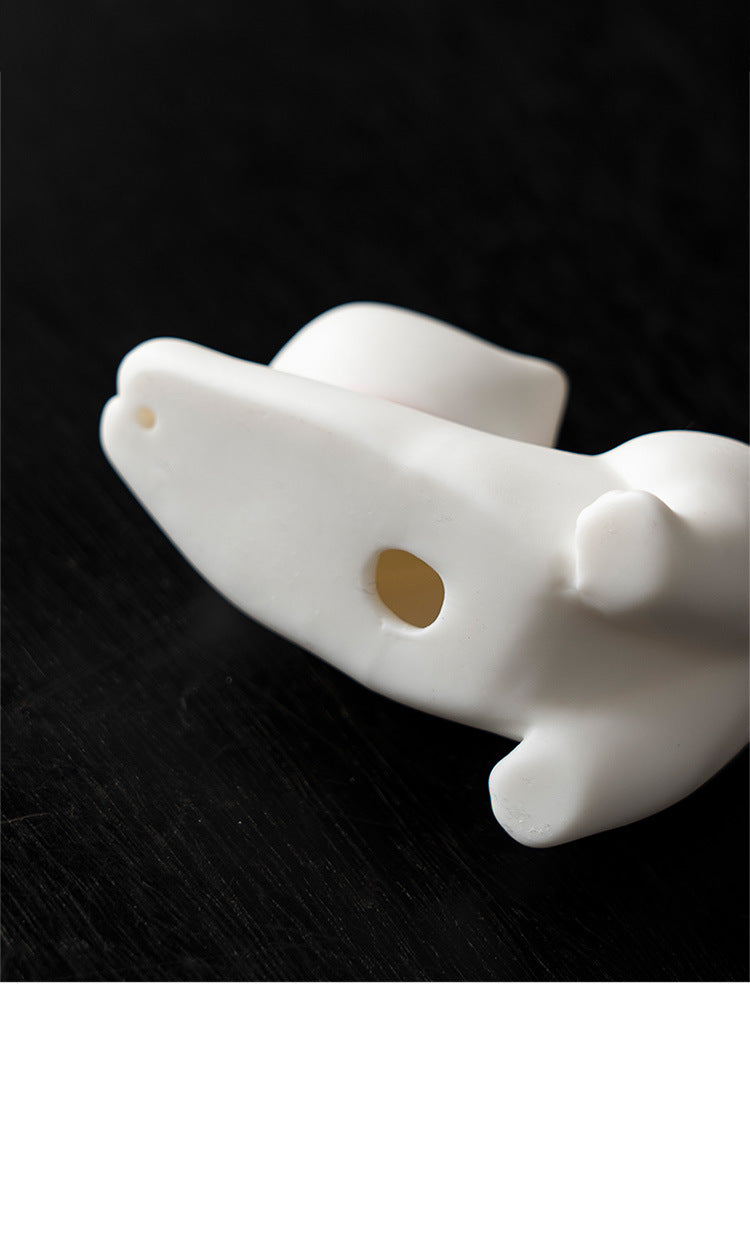 zensoullab Cute Forbidden City Kitten Ceramic Incense Holder Aromatherapy Burner Ornament Soft Healing Tea Table Tea Pet Indoor Incense Burner
