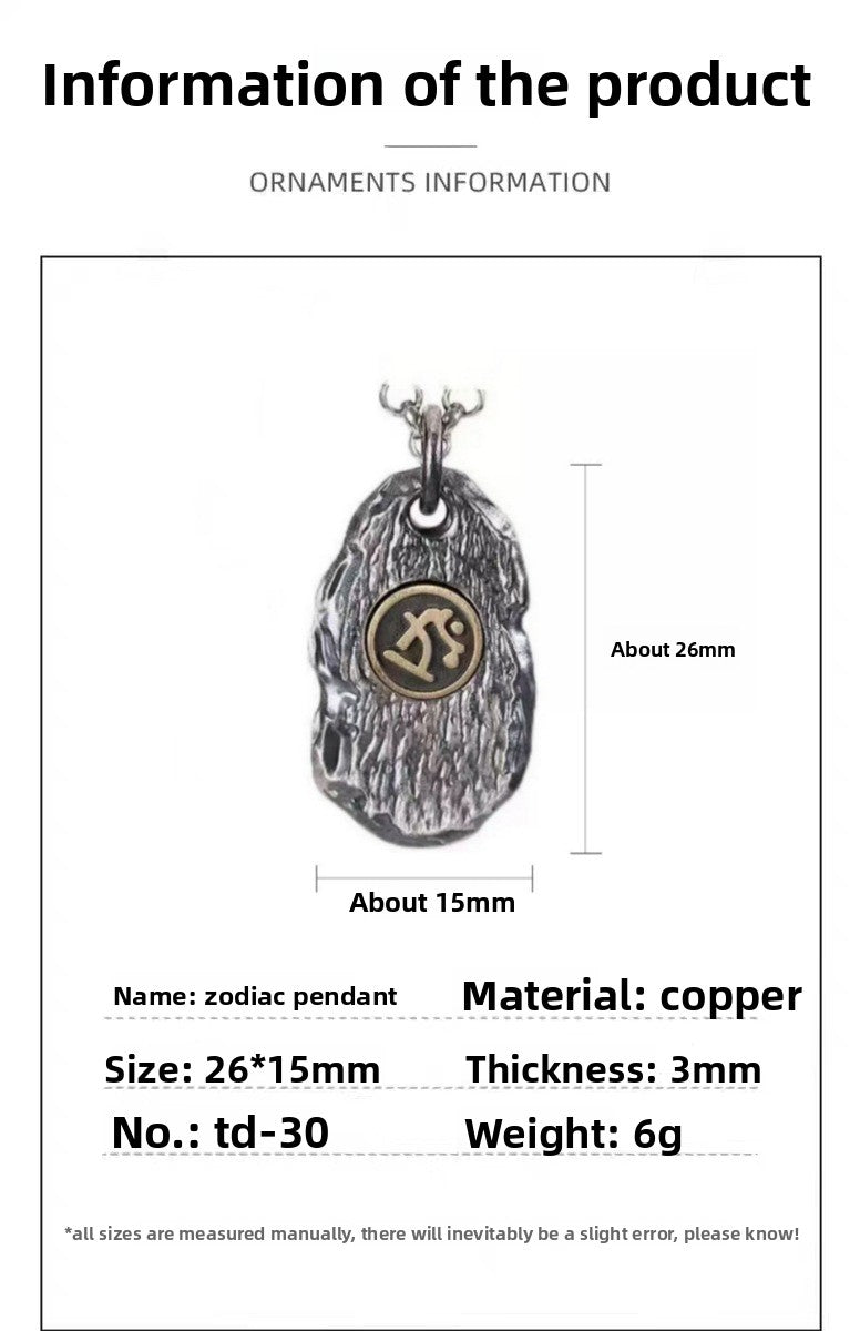 zensoullab Zodiac Birth Buddha Pendant Men Thai Silver Necklace Women Vintage Distressed Silver Chain Car Keychain Pendant