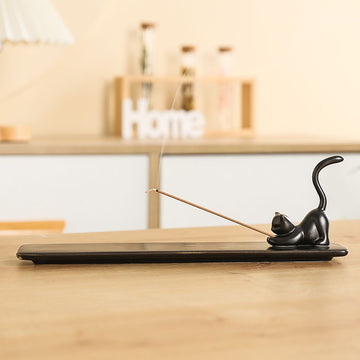 Cross-Border Ceramic Kitten Aromatherapy Burner Ornament Creative Cute Cat Home Indoor Creative Incense Holder Incense Stand Incense Tray