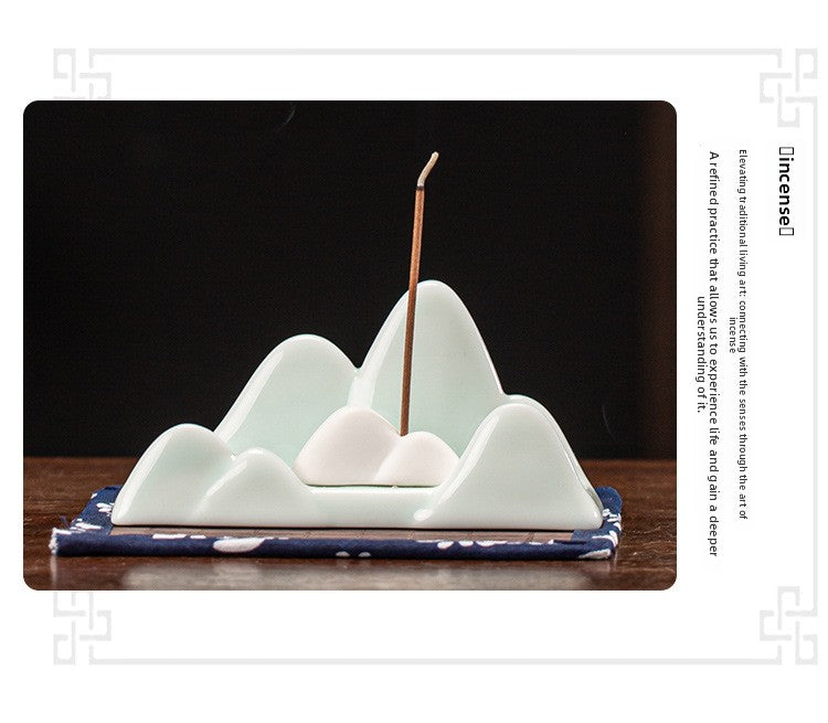 Zensoullab Creative Thousand-Li Landscape Modern Ceramic Decoration Pen Holder Mobile Phone Holder Home Indoor Incense Holder Incense Burner Incense Channel Incense Holder