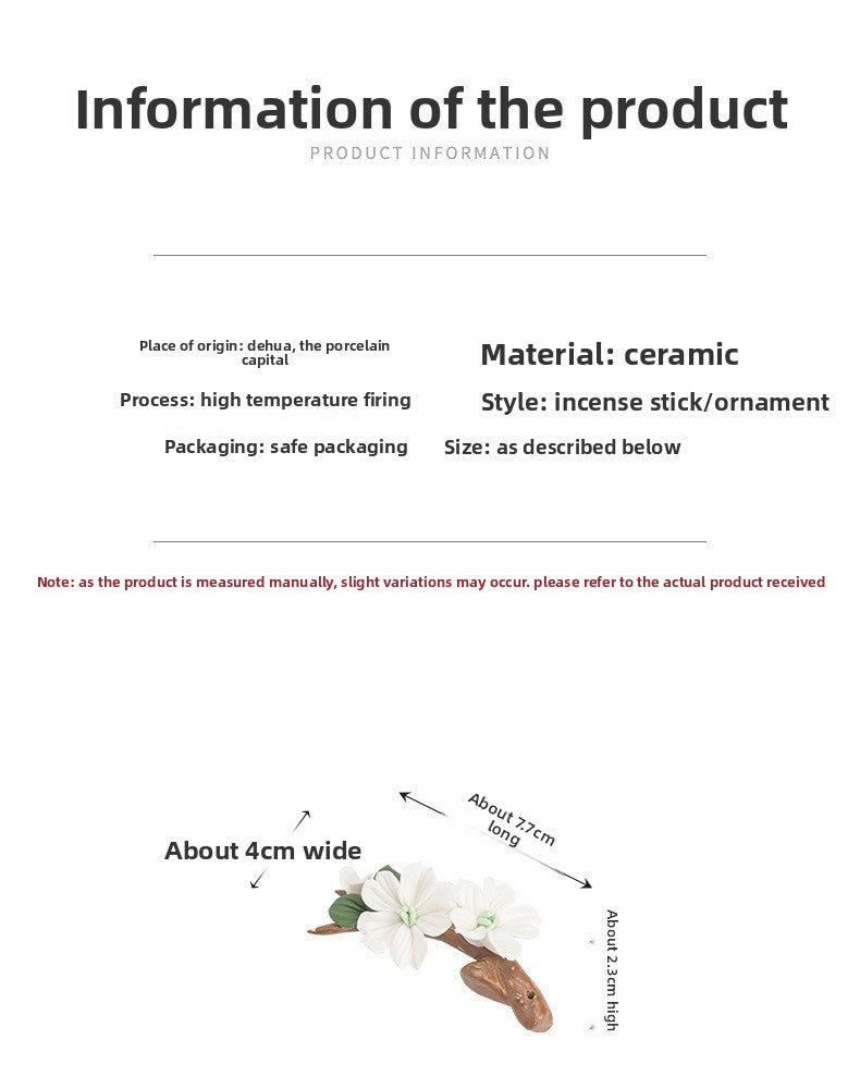 zensoullab Ceramic Apple Blossom Incense Holder