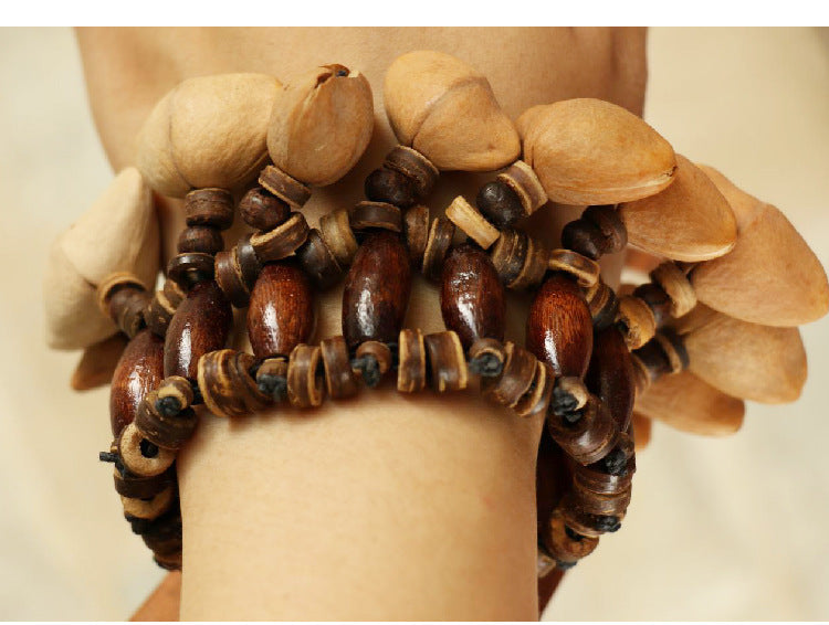 zensoullab Derui Musical Instruments African Hand Bell Plant Fruit Bell String Bell Bracelet Anklet Accompaniment Yoga Healing Small Musical Instrument