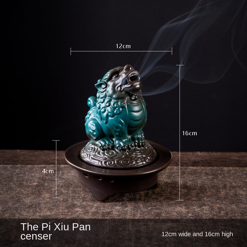 zensoullab Kirin Incense Burner Wealth-Attracting Divine Beast Agarwood Sandalwood Tea Table Home Indoor Incense Ceremony New Chinese Zen Ceramic Ornament