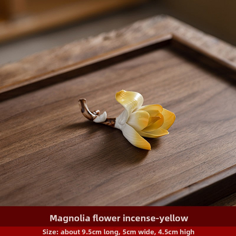 zensoullab Ceramic Magnolia Flower Incense Holder