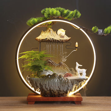 zensoullab Flowing Water Ornament Home Backflow Incense Chinese Style Backflow Incense Burner Living Room Humidifier Office Housewarming New Home Opening Gift