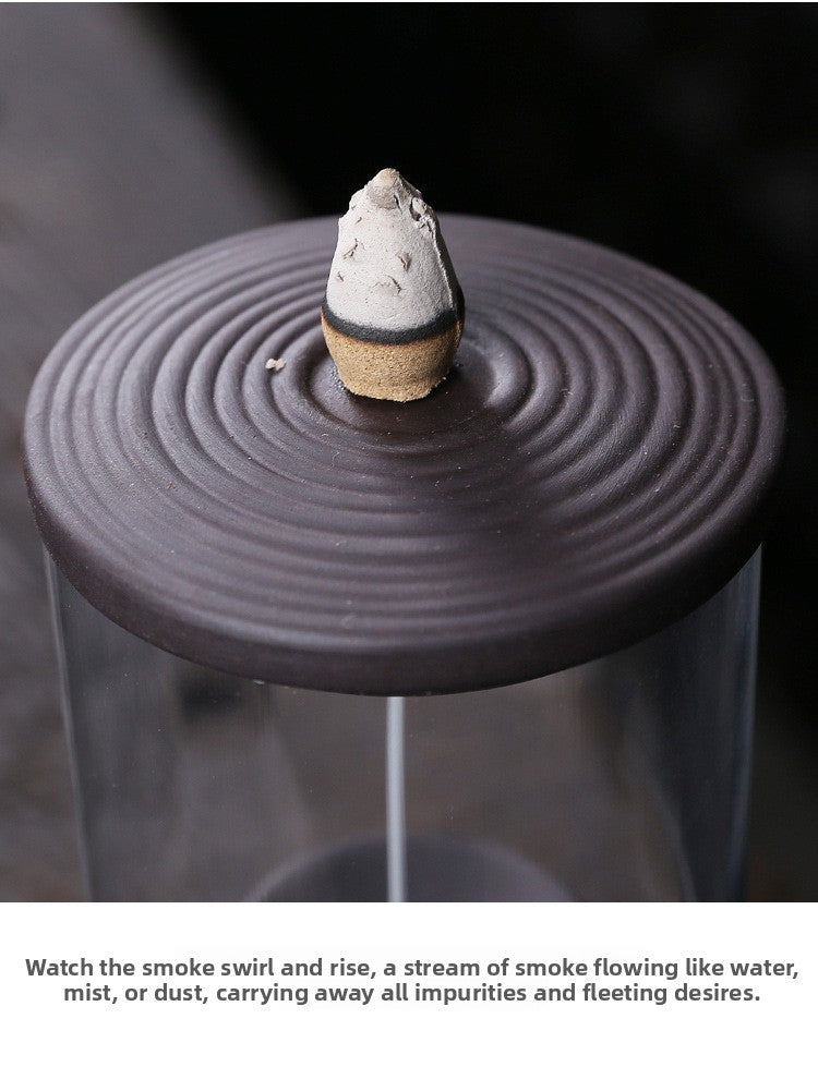 zensoullab Purple Clay Backflow Incense Burner Home Decor Creative Fortune Comes Windproof Cover Backflow Incense Burner Original