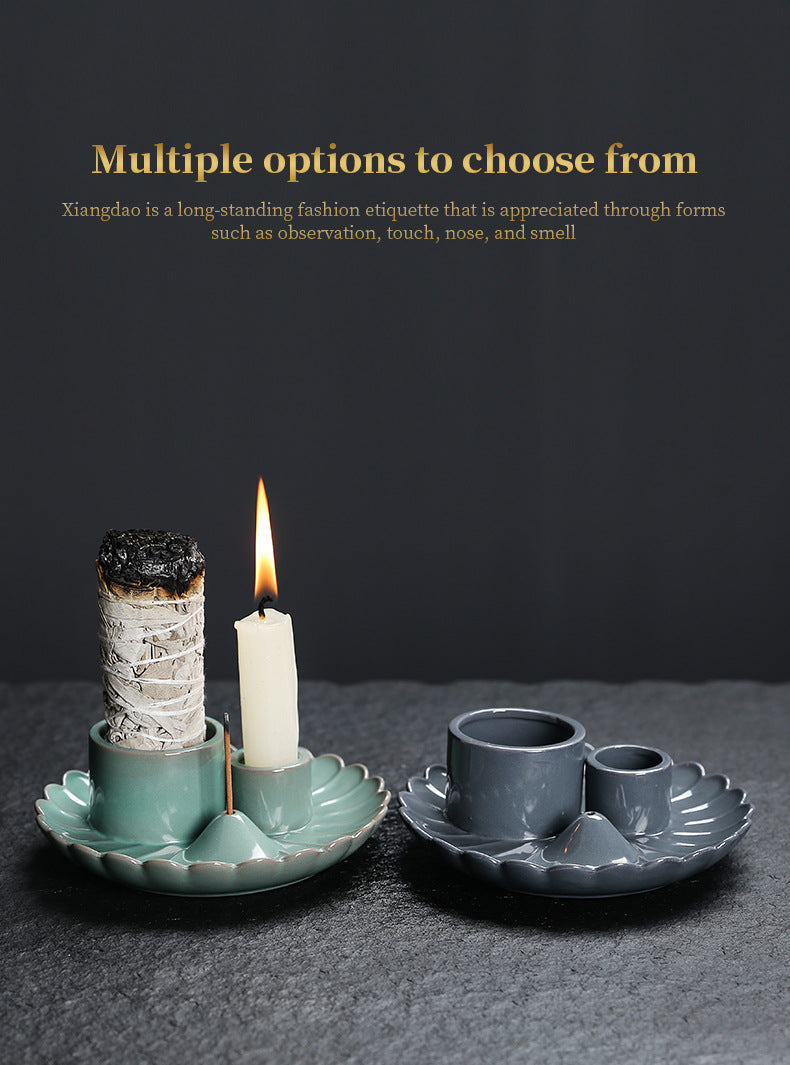 Peruvian Sacred Wood Tray Sage Tray Sacred Wood Stand Candle Holder Candle Tray Incense Burner Ceramic