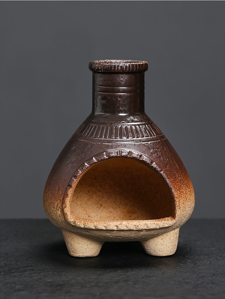 Ceramic Aromatherapy Burner Sage Incense Burner Mini Home Small Wall Stove Heat Resistant Can Be Burned with Open Flame Holy Wood Stove