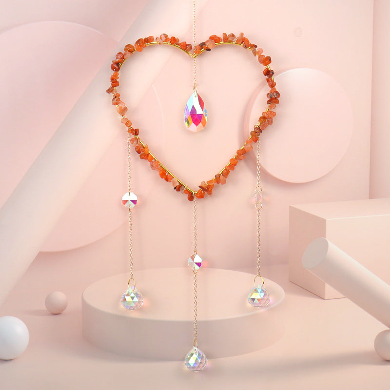 Zensoullab Amethyst Gravel Love Sun Catcher Sun Catcher Crystal Pendant Window Garden Lighting Pendant