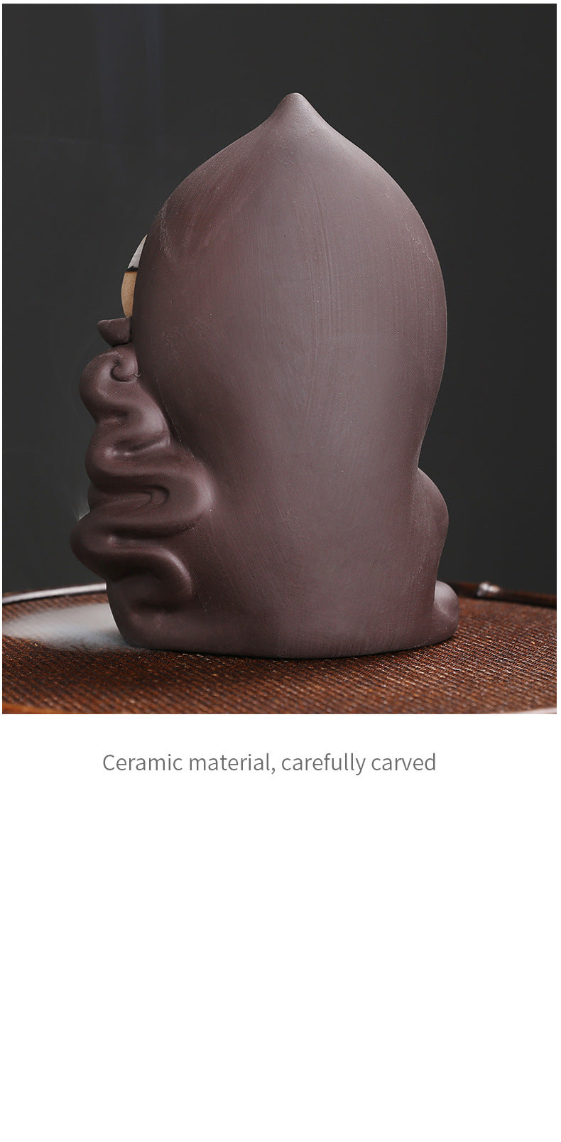 Original Purple Clay Sandalwood Backflow Incense Burner Xiangyun Rulai Buddha Incense Burner Home Decor Craft Ornament Wholesale