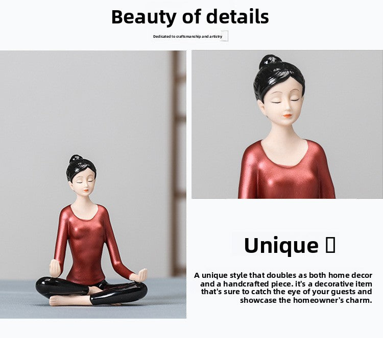 zensoullab Premium Ceramic Figure Yoga New Chinese Style Home Living Room Modern Ornament Lady Yoga Studio