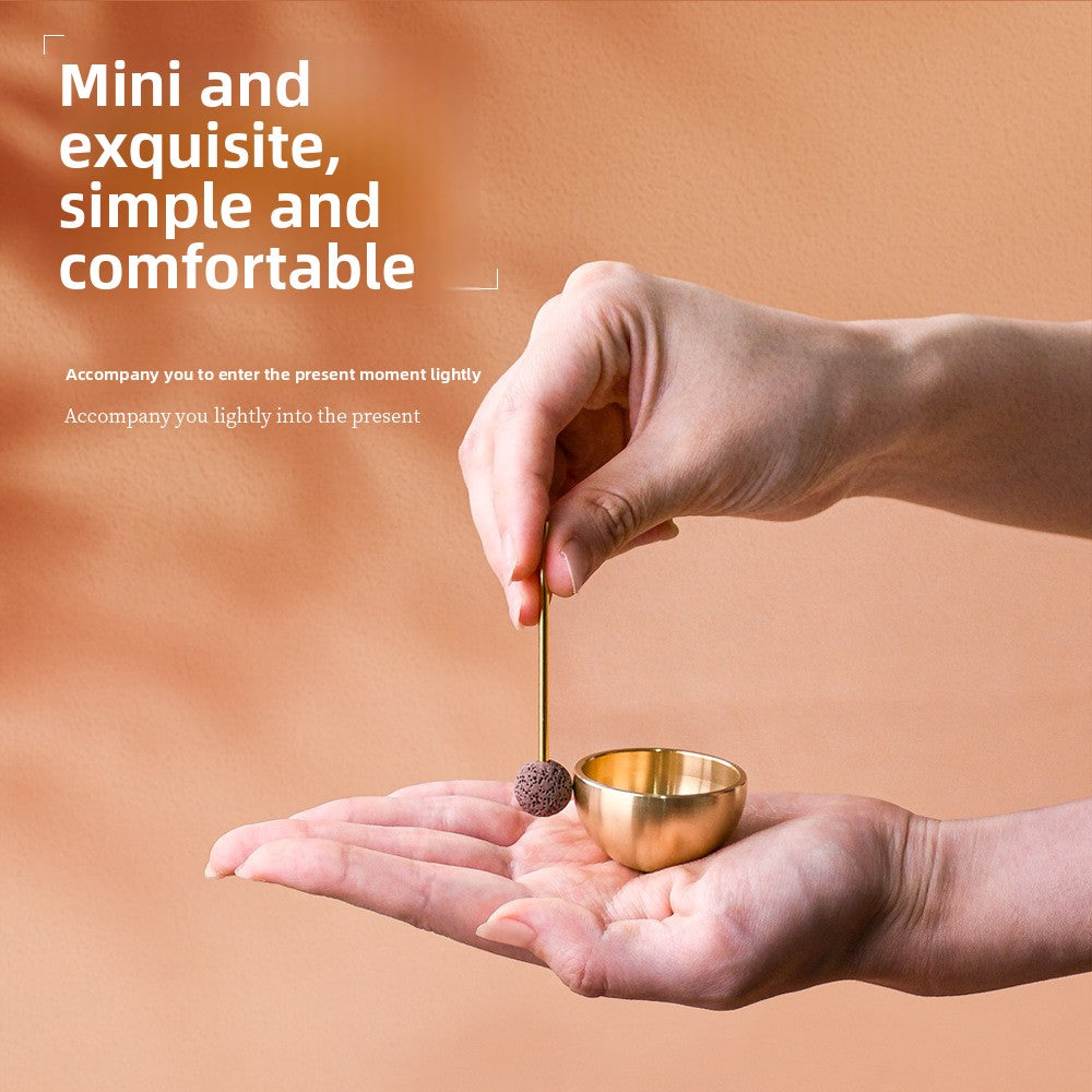 zensoullab Mini Singing Bowl Essential Oil Ornament Handmade Copper Bowl Sound Therapy Meditation Relaxation Stress Relief Gift