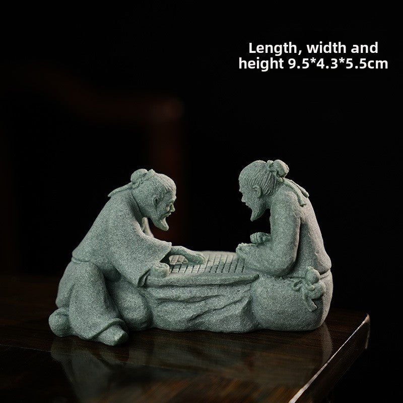 zensoullab Desktop Chinese Style Northern Wei Dynasty Buddha Statue Buddha Micro Landscape Fish Tank Landscaping Rockery Desktop Ornament Tea Pet Incense Decoration
