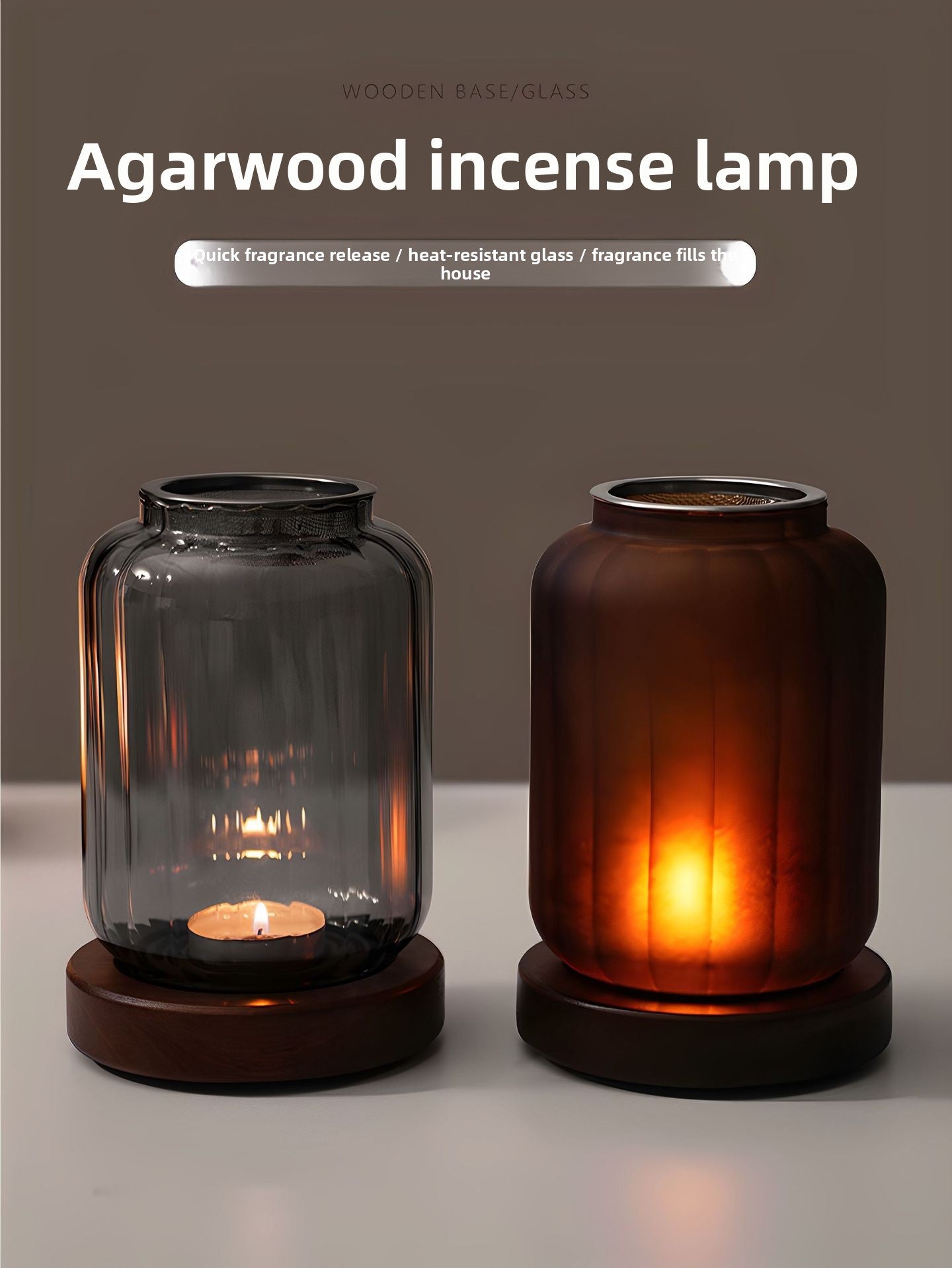 zensoullab Home Beauty Salon Glass Candle Holder Calming Aromatherapy Lamp Sandalwood Agarwood Incense Powder Incense Burner Chinese Style Candle Agarwood Lamp