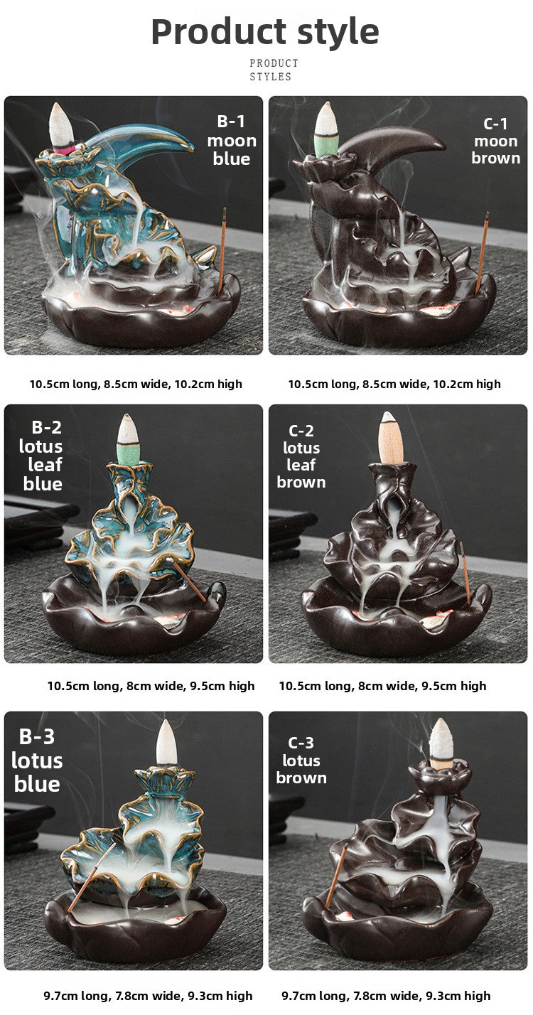 zensoullab Backflow Incense Burner Creative Home Decor Ceramic Burner Craft Pisces Backflow Kiln Change Ornamental Special Offer