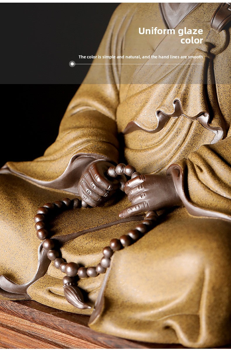zensoullab Ceramic Master Hongyi Figure Large Ornament New Chinese Zen Style Home Office Desktop Decoration Craft Statue