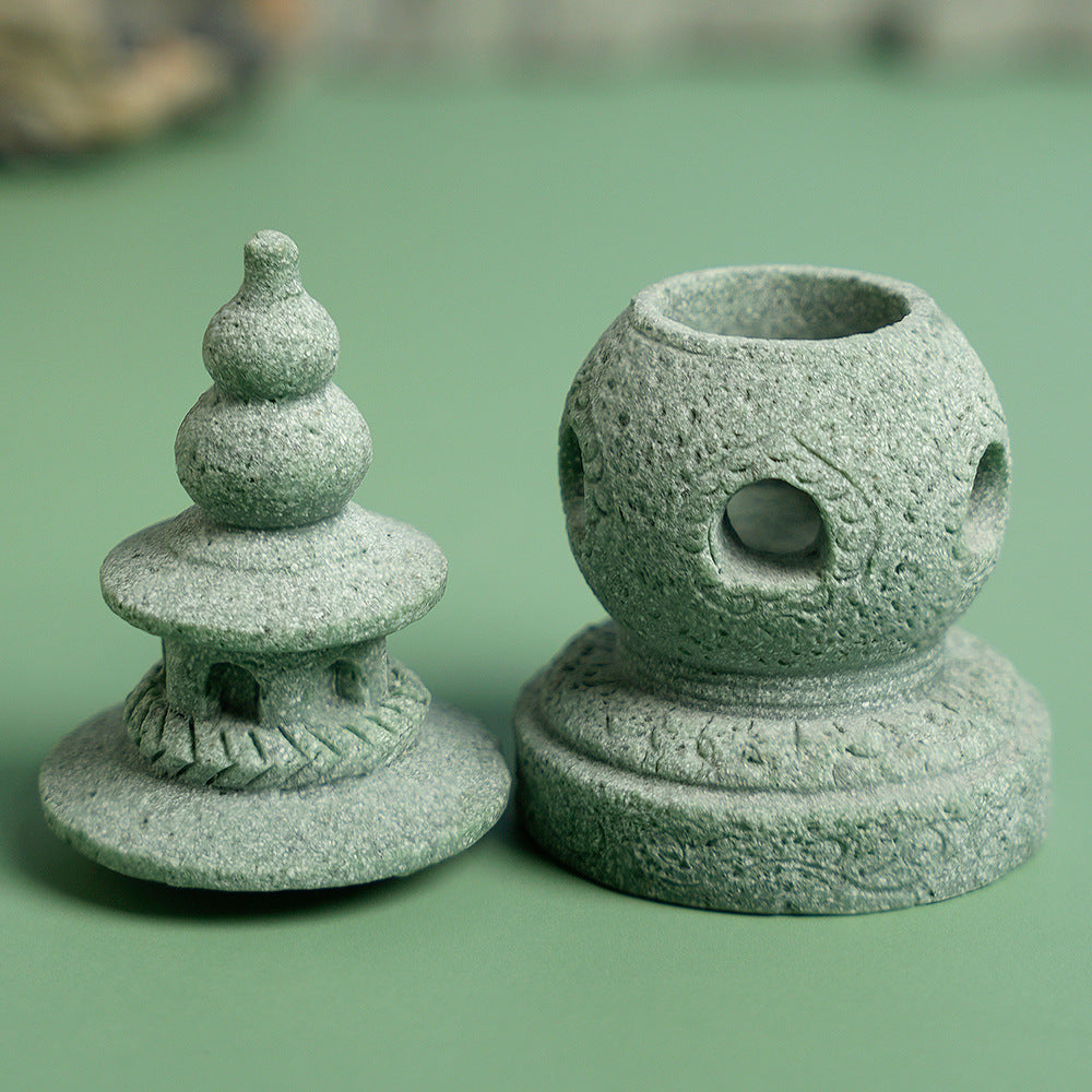 zensoullab Three Pools of Moonlight Small Stone Tower Chinese Style Palace Lantern Antique-Style Ornament Fish Tank Landscaping Micro Landscape Rockery Bonsai Small Decoration