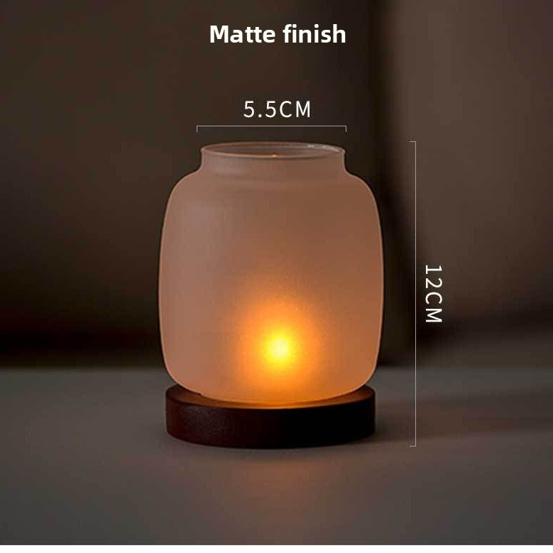 zensoullab Glass Candle Holder Ornament Home Chinese Style Aromatherapy Wax Wind Cover Vintage Special Electronic Small Candle Light Romantic Zen Light Luxury