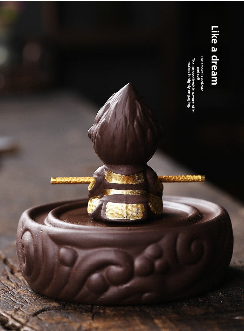 zensoullab Purple Clay New Product Great Sage Sandalwood Backflow Incense Burner Creative Windproof Cover Lotus Backflow Aromatherapy Burner Home Decor Original