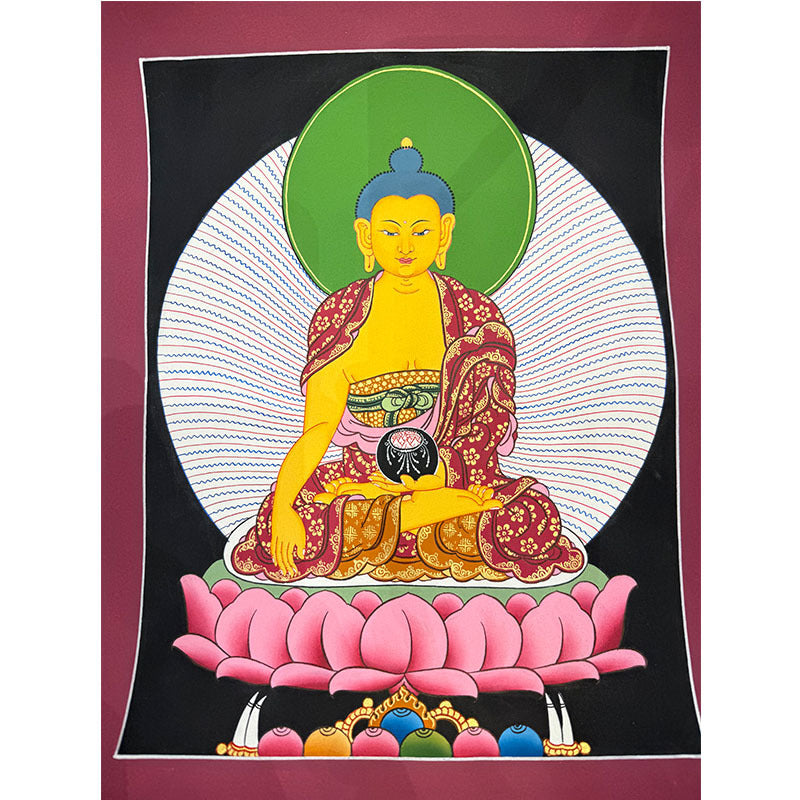 zensoullab Nepal Hand-painted Yellow God of Wealth Green Tara Manjushri Four-armed Guanyin Medicine Buddha Buddha Statue Thangka Table Decoration Hanging Painting