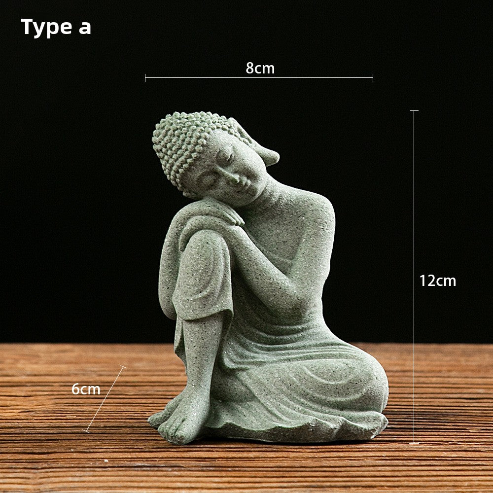 zensoullab Desktop Chinese Style Northern Wei Dynasty Buddha Statue Buddha Micro Landscape Fish Tank Landscaping Rockery Desktop Ornament Tea Pet Incense Decoration