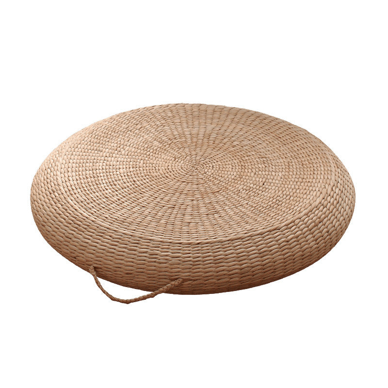 zensoullab Woven Seat Cushion Floor Tatami Mat Thickened Round Japanese Style Meditation Zen Mat Balcony Bay Window Mat
