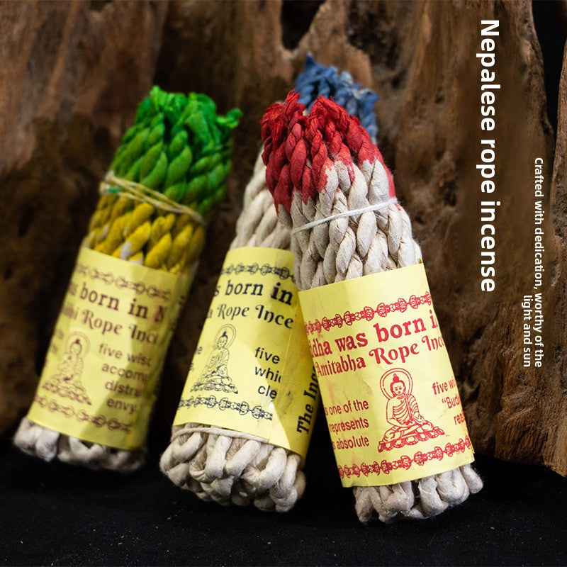 zensoullab Nepal Handmade Plant Incense Powder Rope Incense Meditation Thread Incense Woven Indoor Healing Air Purification Aromatherapy