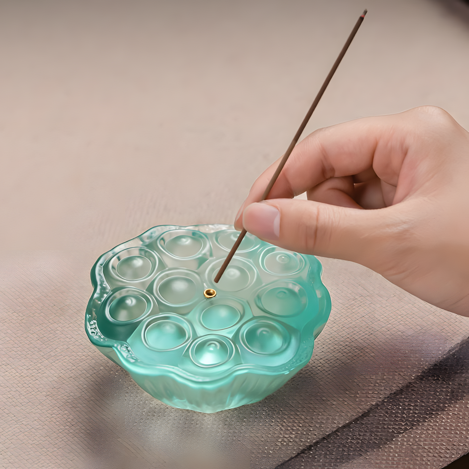 Zensoullab | Lotus Heart Serenity Glass Incense Holder