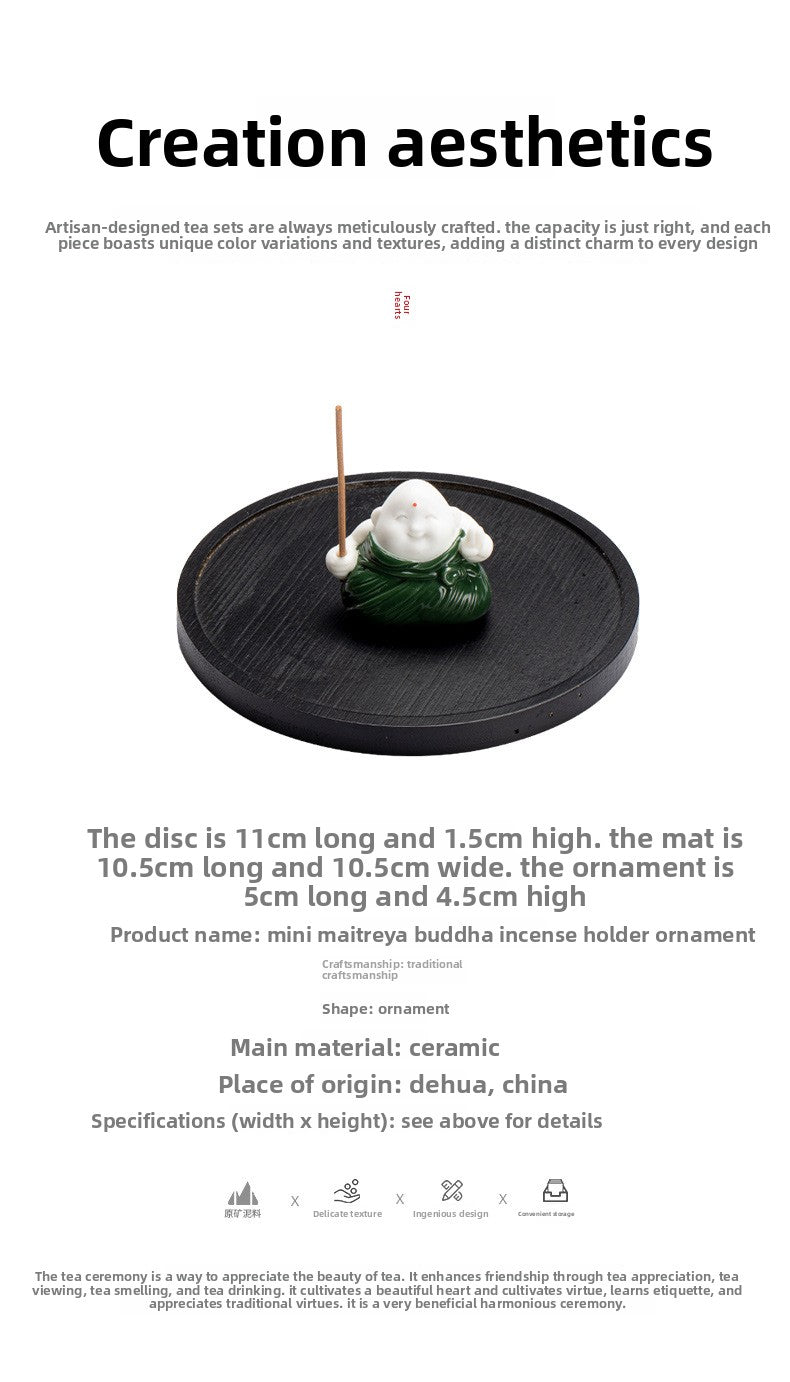 zensoullab Creative Cute Little Zongzi Ceramic Aromatherapy Burner Ornament Home Dragon Boat Festival Gift Sandalwood Incense Holder