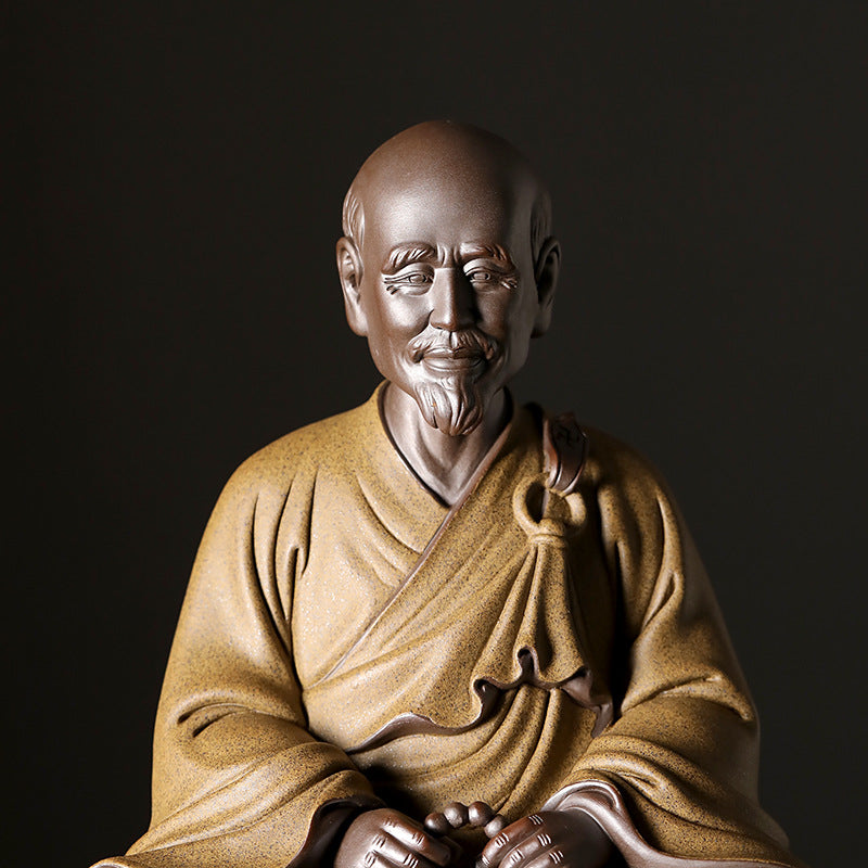 zensoullab Ceramic Master Hongyi Figure Large Ornament New Chinese Zen Style Home Office Desktop Decoration Craft Statue