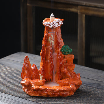 zensoullab Large Resin Backflow Incense Burner Entrance Decoration Incense Ceremony Aromatherapy Burner Fish Tank Rockery Landscape Sandalwood Burner Antique Decoration